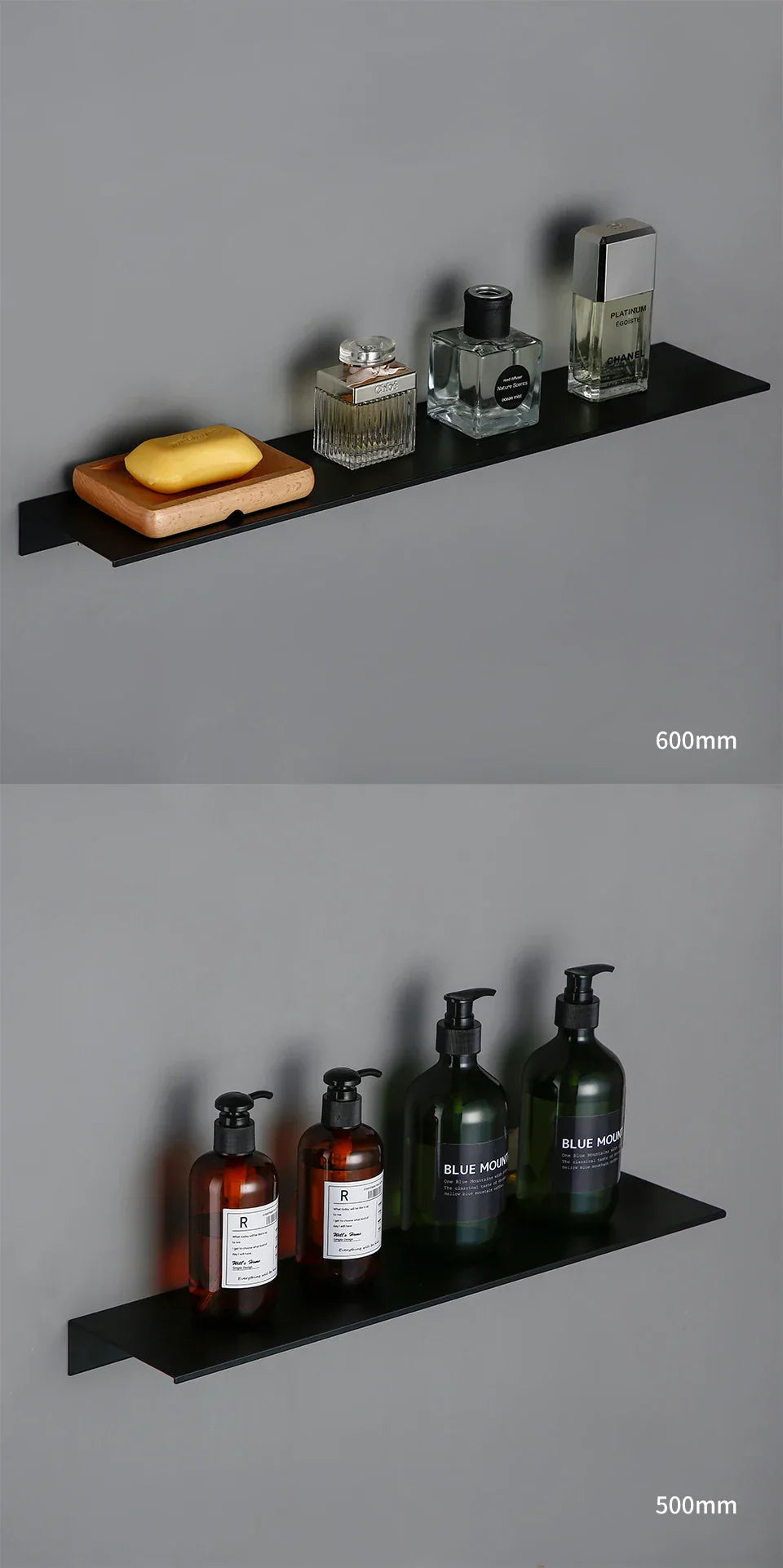 DecorBites™ Modern Black and White Wall-Mounted Organizer Shelf