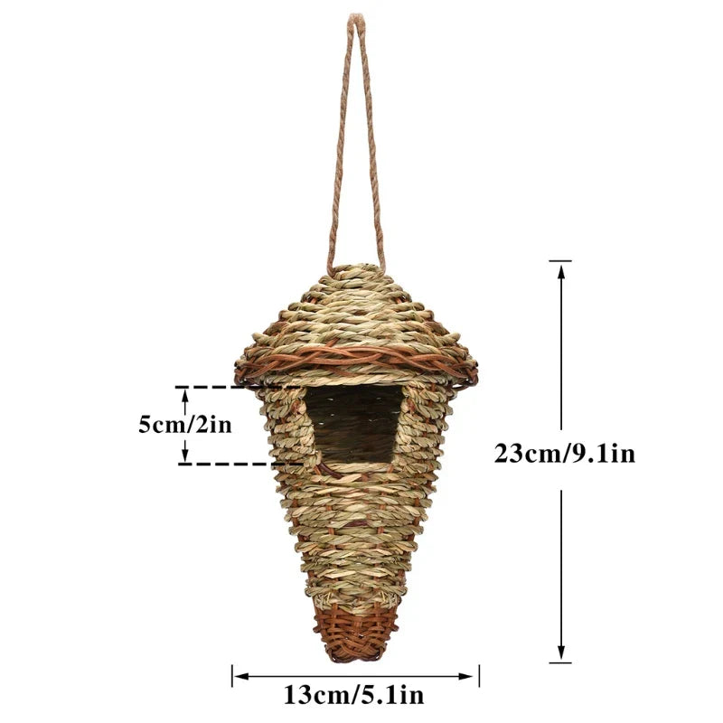 DecorBites™ Natural Grass Bird Cage for Outdoor Decor