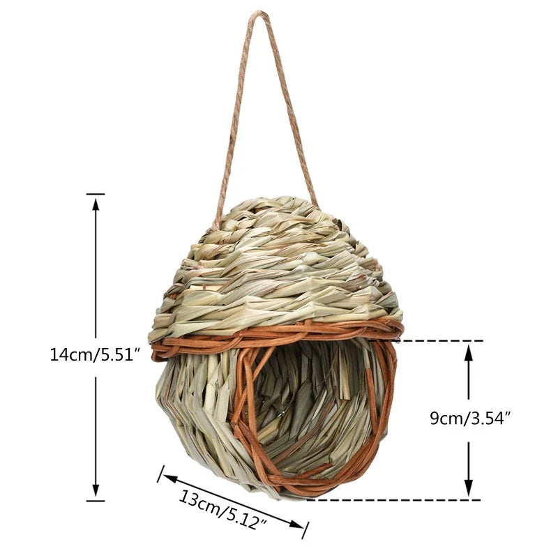 DecorBites™ Natural Grass Bird Cage Hanging Parrot Nest