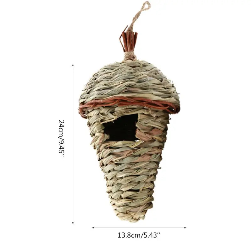 DecorBites™ Natural Grass Bird Cage Hanging Parrot Nest