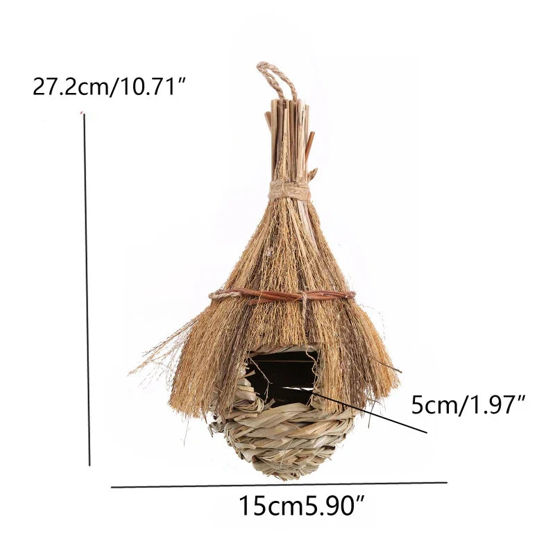 DecorBites™ Natural Grass Bird Cage Hanging Parrot Nest