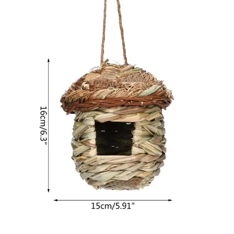DecorBites™ Natural Grass Bird Cage Hanging Parrot Nest