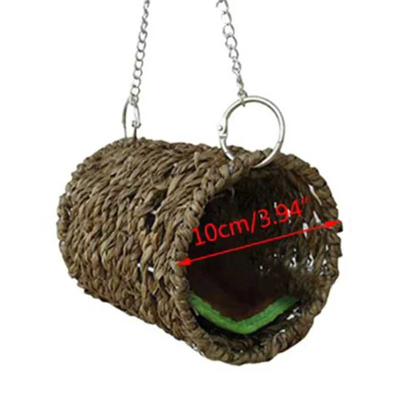 DecorBites™ Natural Grass Bird Cage Hanging Parrot Nest