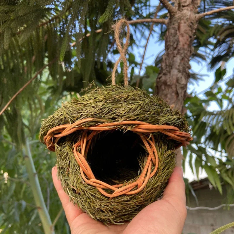 DecorBites™ Natural Grass Bird Cage Hanging Parrot Nest