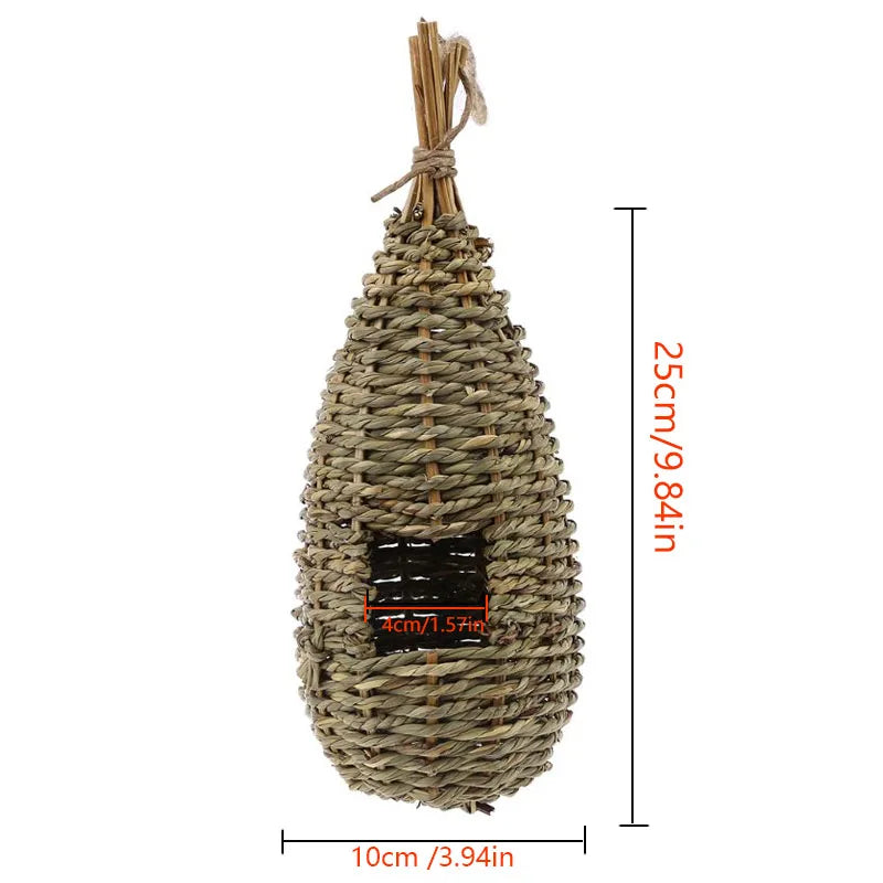 DecorBites™ Natural Grass Bird Cage Hanging Parrot Nest