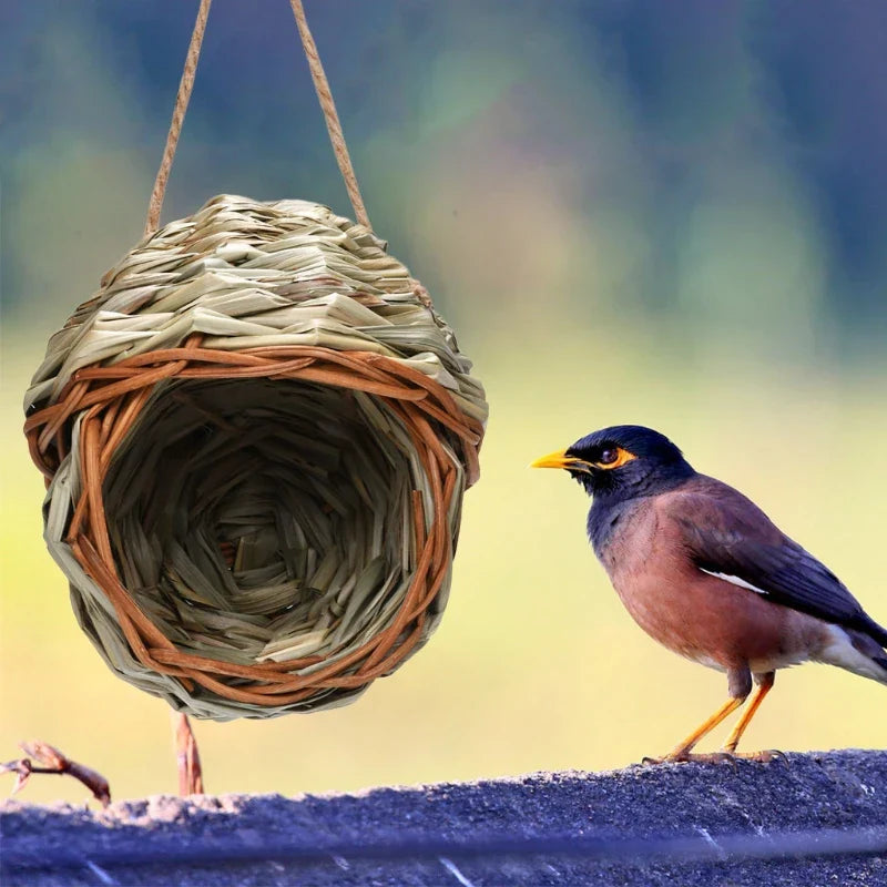 DecorBites™ Natural Grass Bird Cage Hanging Parrot Nest