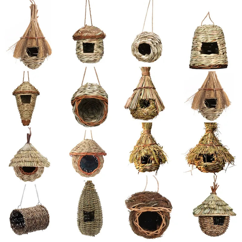 DecorBites™ Natural Grass Bird Cage Hanging Parrot Nest