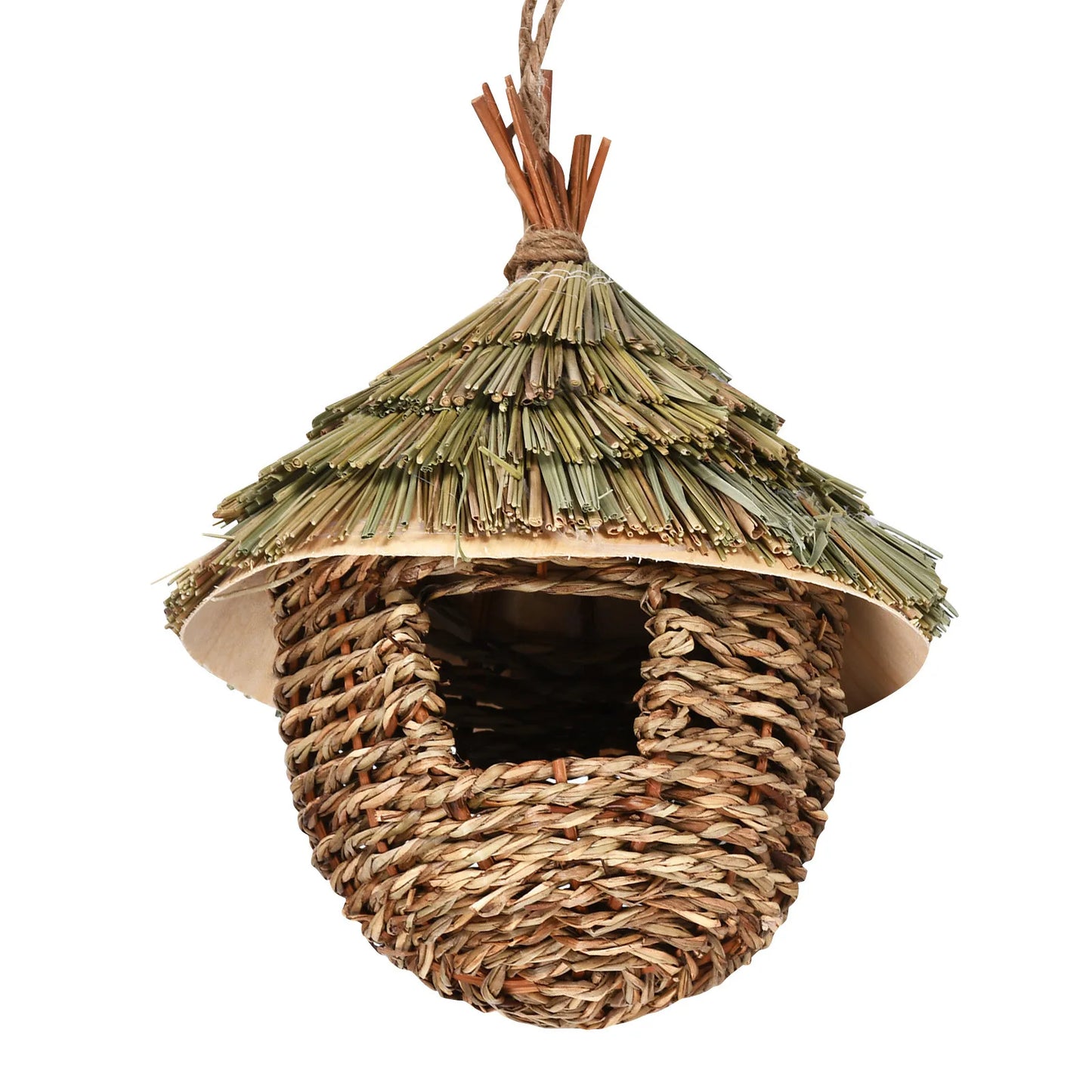 DecorBites™ Natural Grass Bird Nest Cage for Outdoor Decor