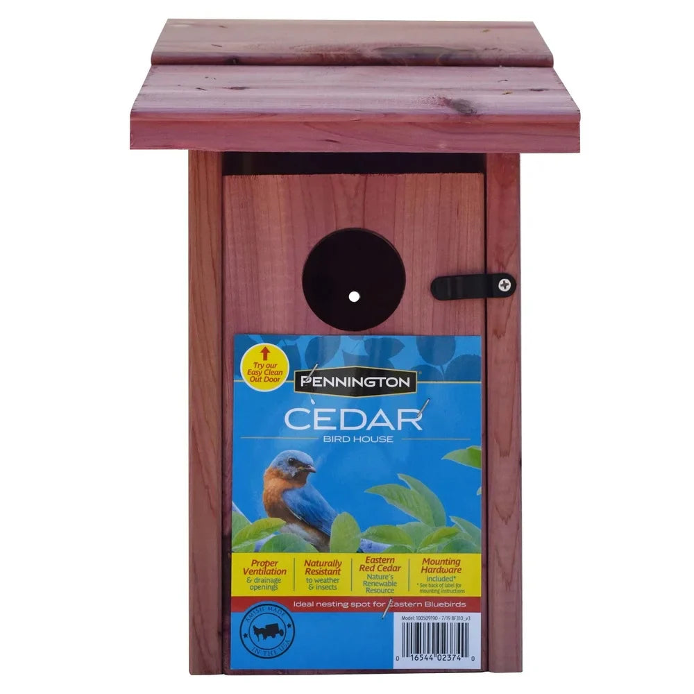 DecorBites™ Red Cedar Bluebird House with Mounting Pole