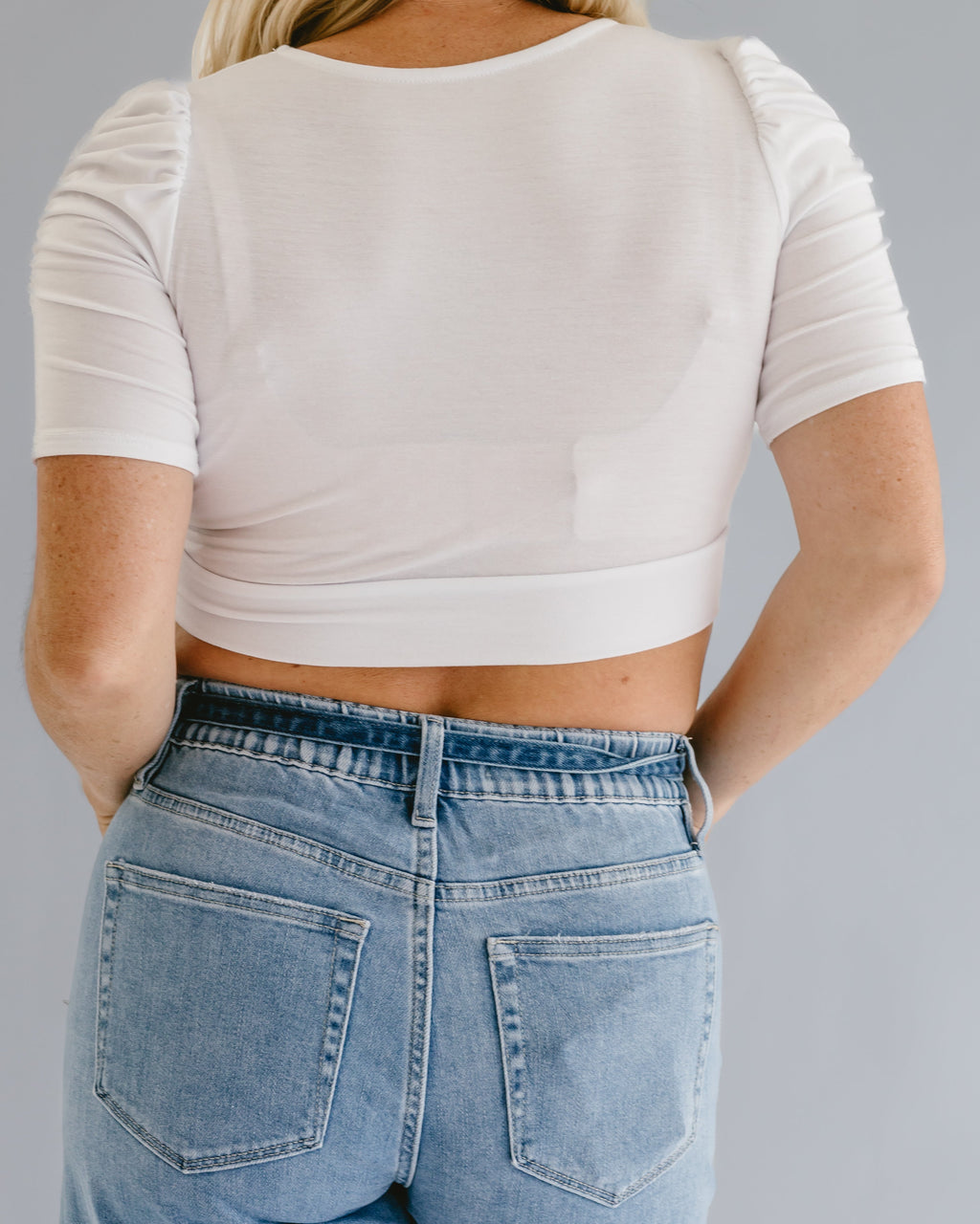 Ruched Sleeve Halftee