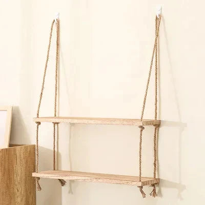 DecorBites™ Rustic Wood Floating Wall Shelves - Set of 3