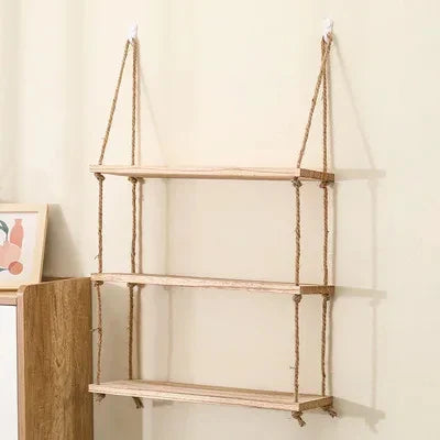 DecorBites™ Rustic Wood Floating Wall Shelves - Set of 3