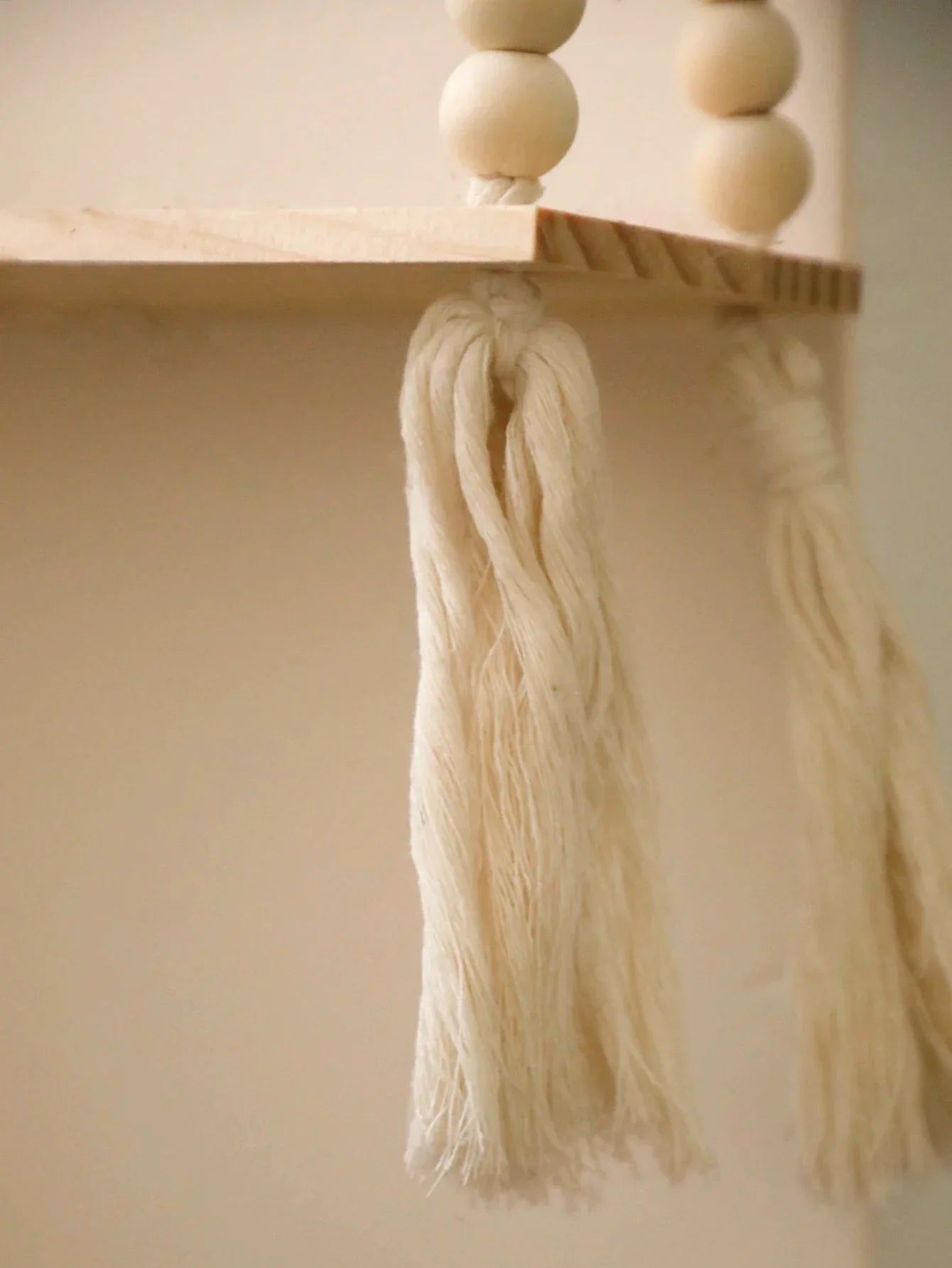 DecorBites™ Rustic Wooden Wall Shelf with Hanging Plant Storage