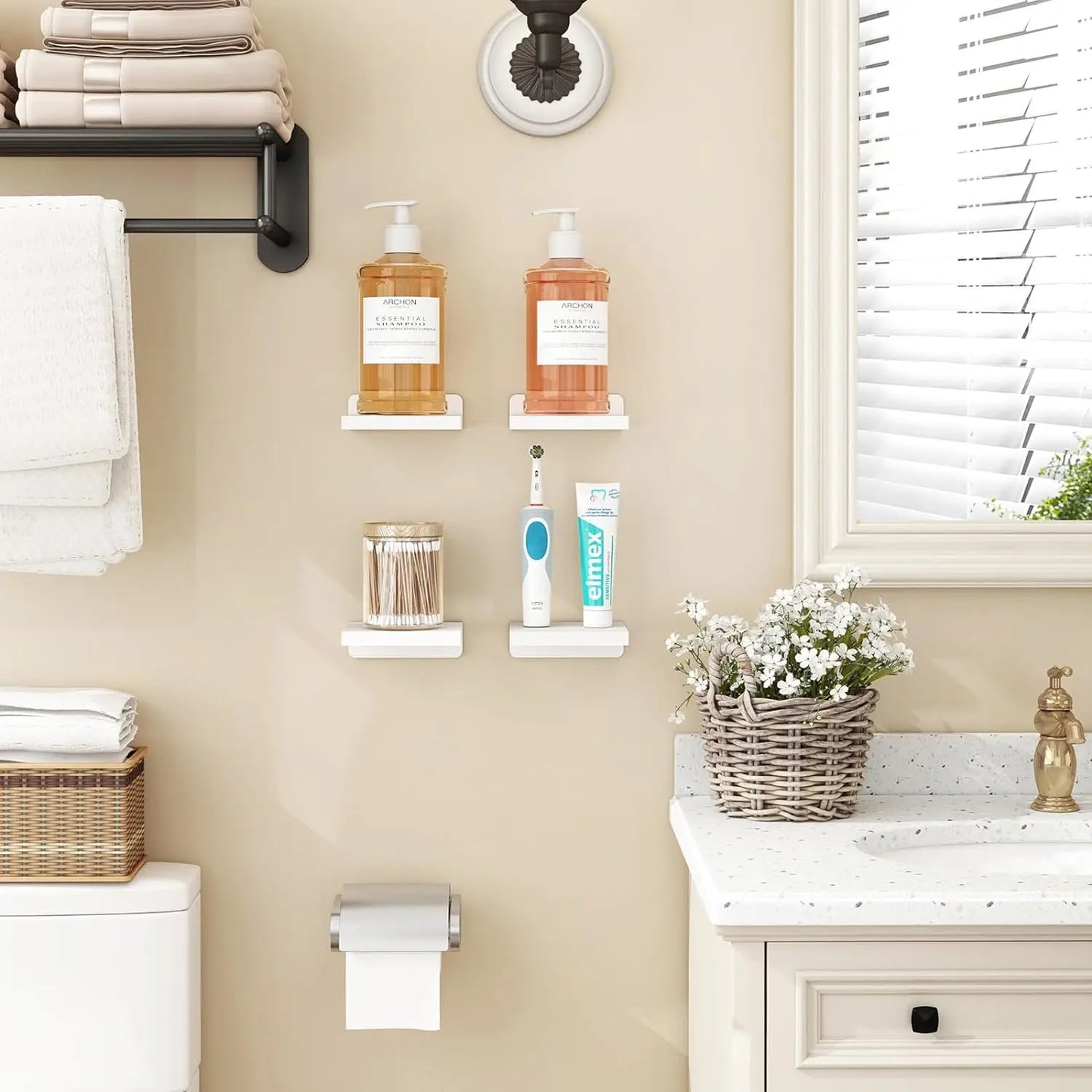 DecorBites™ Small Wood Floating Shelves 4-Pack