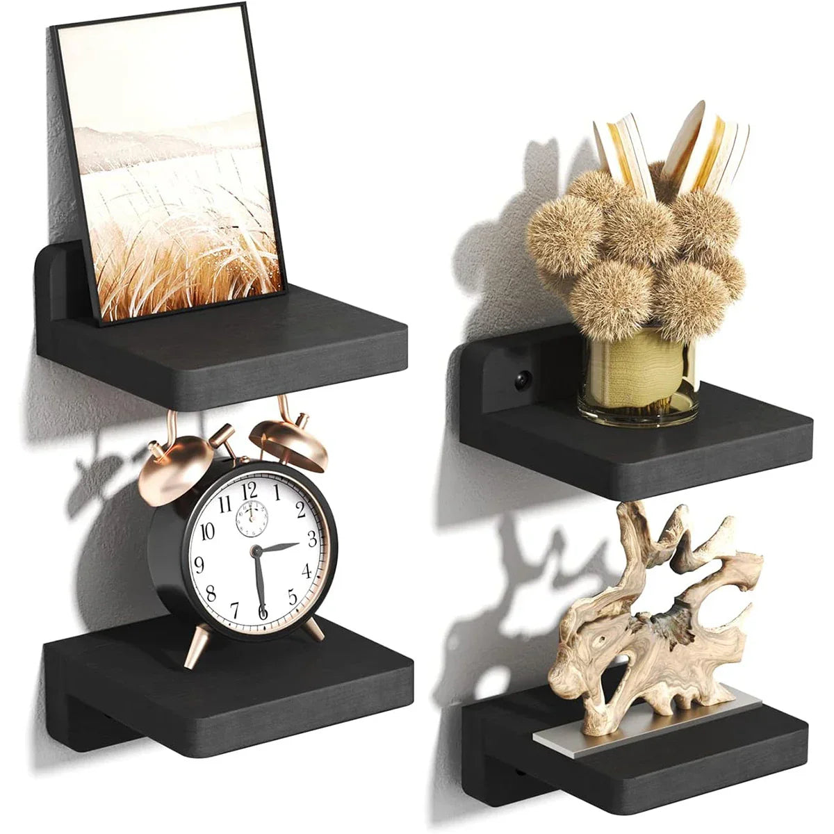 DecorBites™ Small Wood Floating Shelves 4-Pack