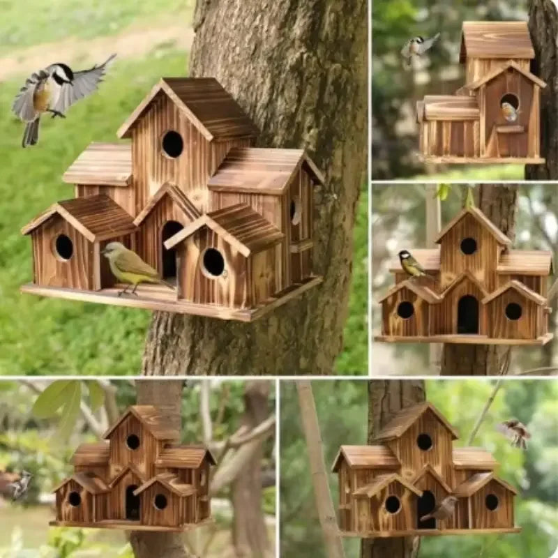 DecorBites™ Small Wooden Hanging Bird House