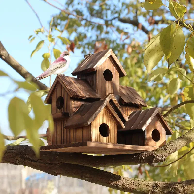 DecorBites™ Small Wooden Hanging Bird House