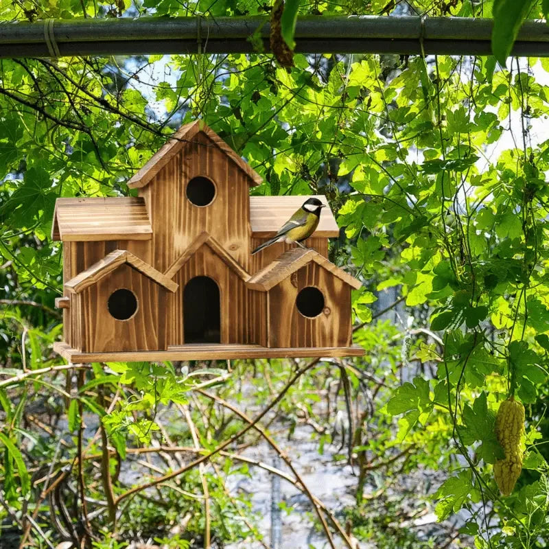 DecorBites™ Small Wooden Hanging Bird House
