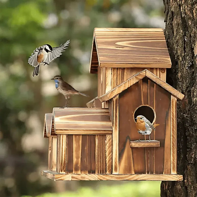 DecorBites™ Small Wooden Hanging Bird House