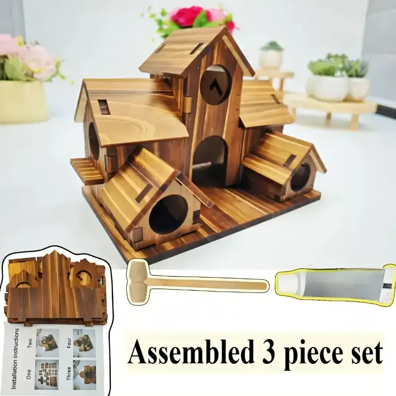 DecorBites™ Small Wooden Hanging Bird House
