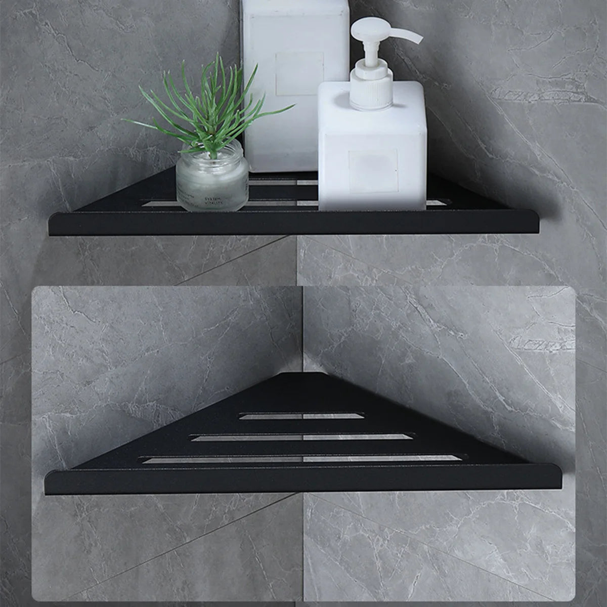 DecorBites™ Stainless Steel Corner Shower Shelf Organizer