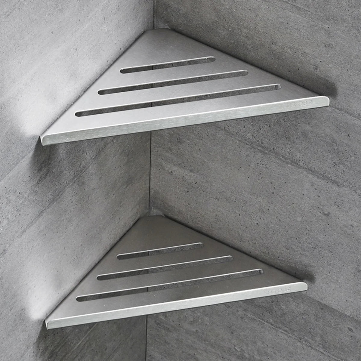 DecorBites™ Stainless Steel Corner Shower Shelf Organizer