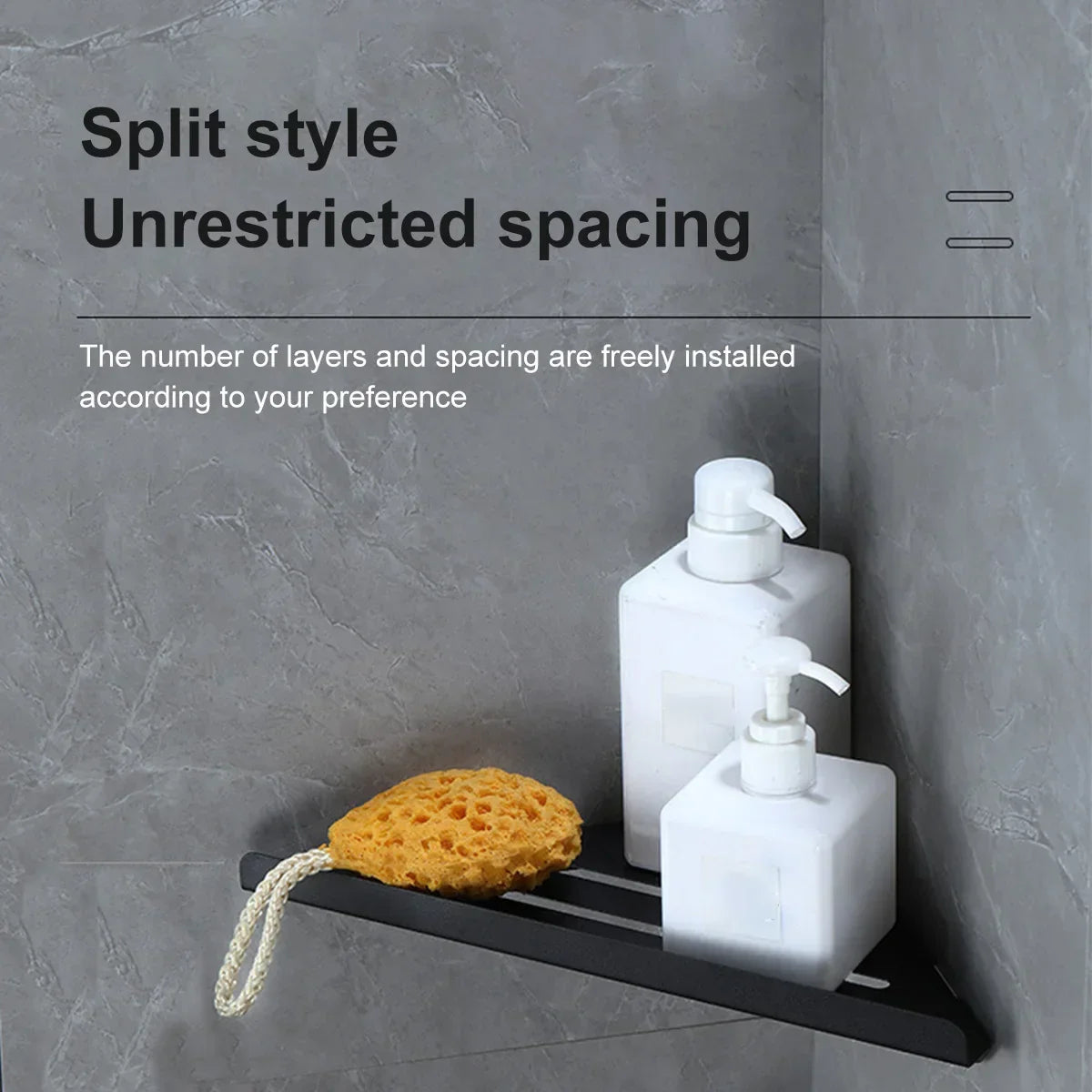DecorBites™ Stainless Steel Corner Shower Shelf Organizer