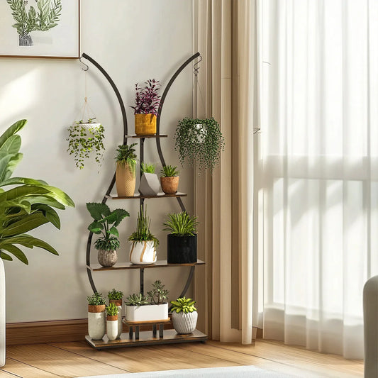 DecorBites™ Tall Metal Plant Stand with 5 Tiers
