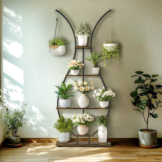 DecorBites™ Tall Metal Plant Stand with 5 Tiers