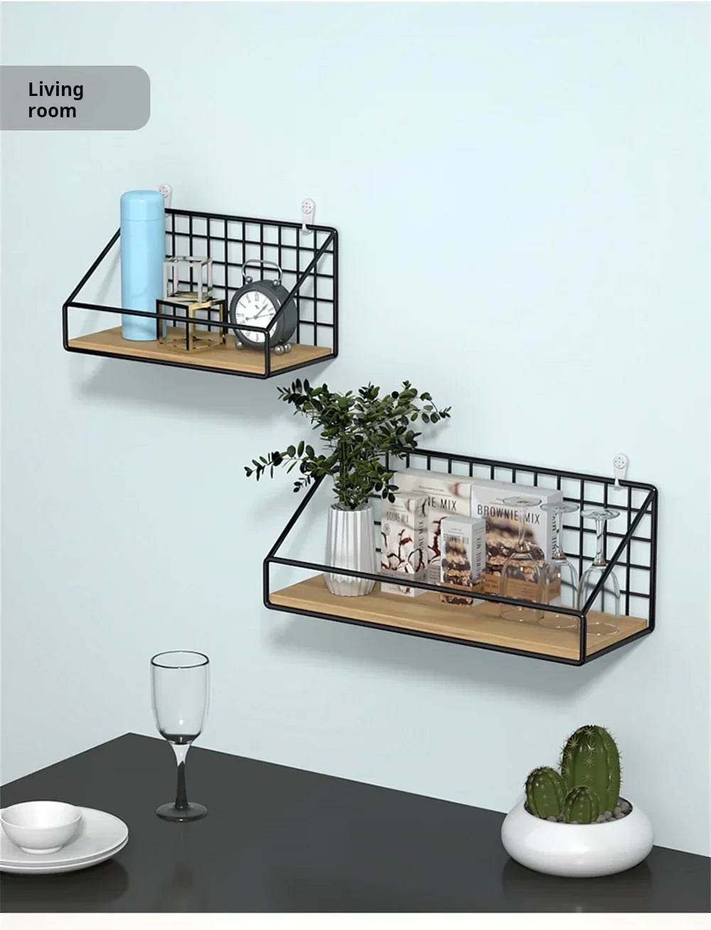 DecorBites™ Wall Mounted Storage Shelves and Baskets