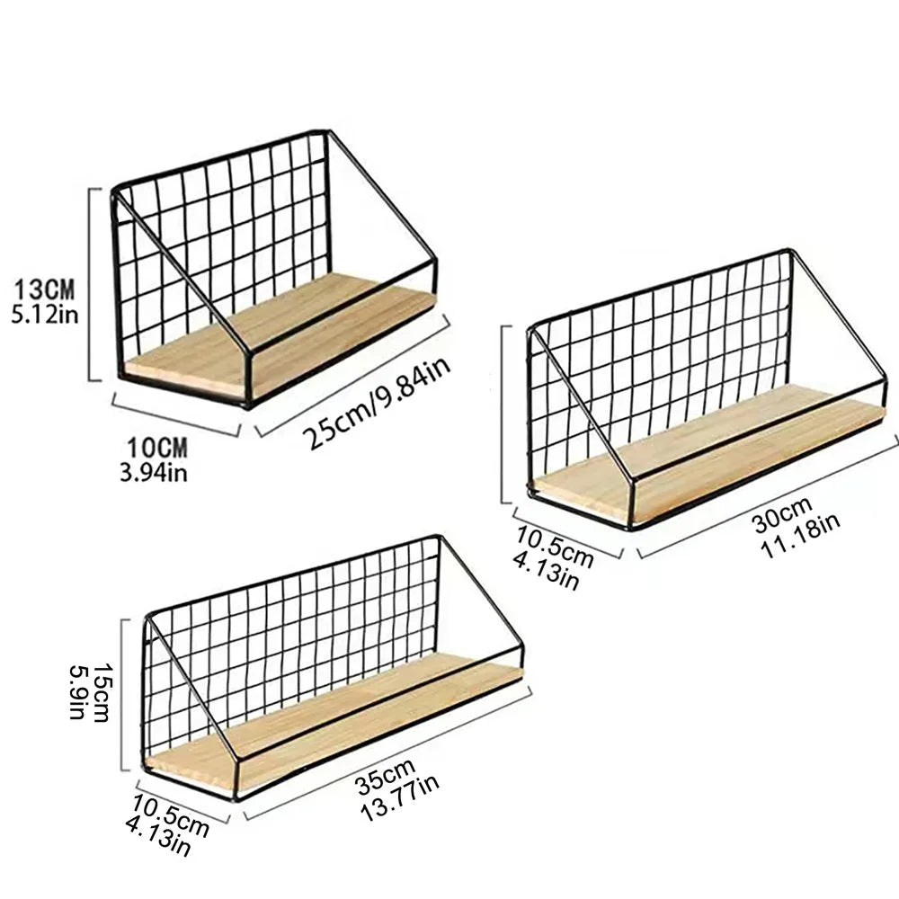 DecorBites™ Wall Mounted Storage Shelves and Baskets