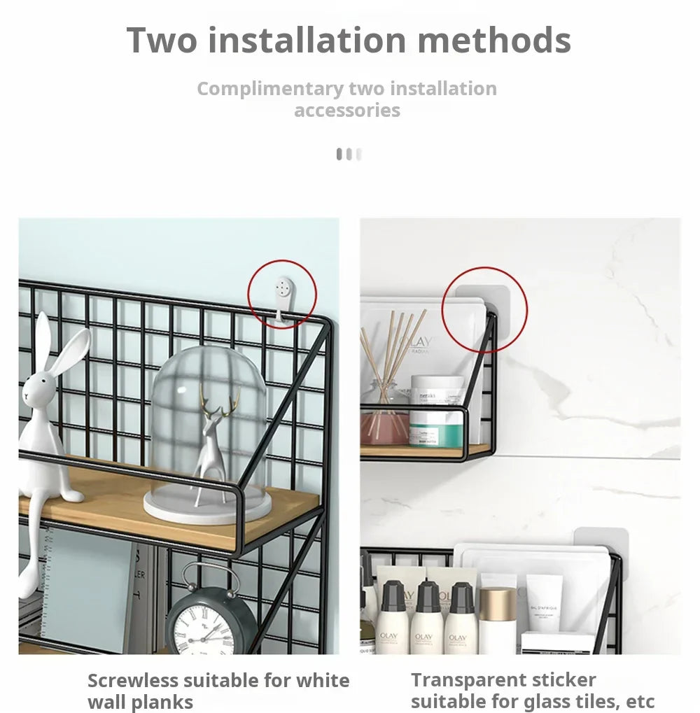 DecorBites™ Wall Mounted Storage Shelves and Baskets