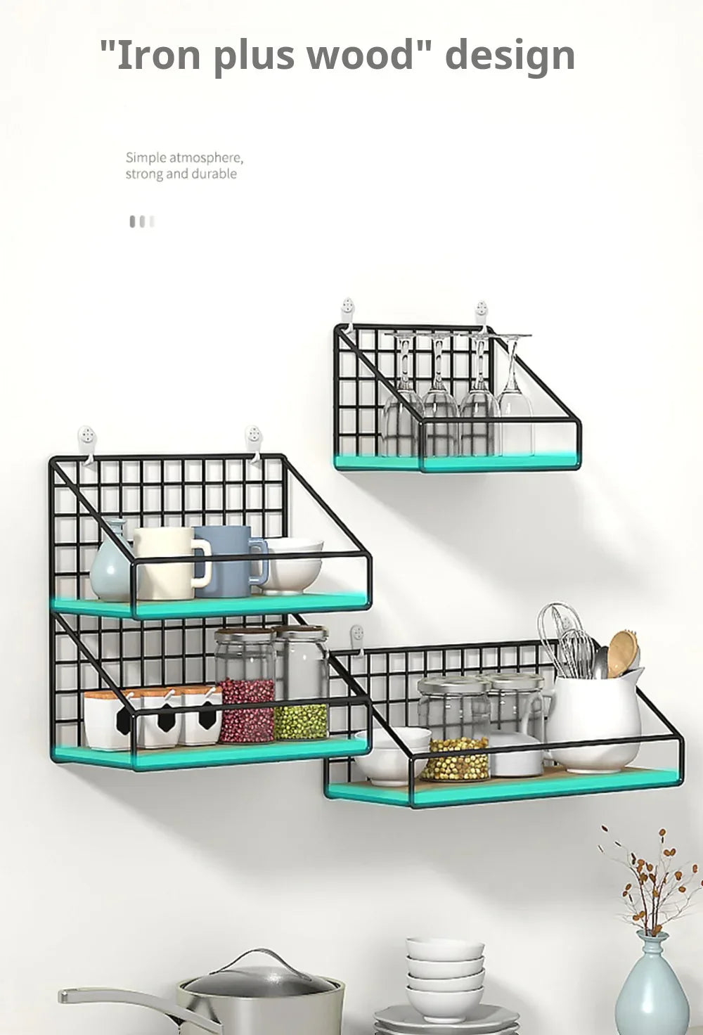 DecorBites™ Wall Mounted Storage Shelves and Baskets