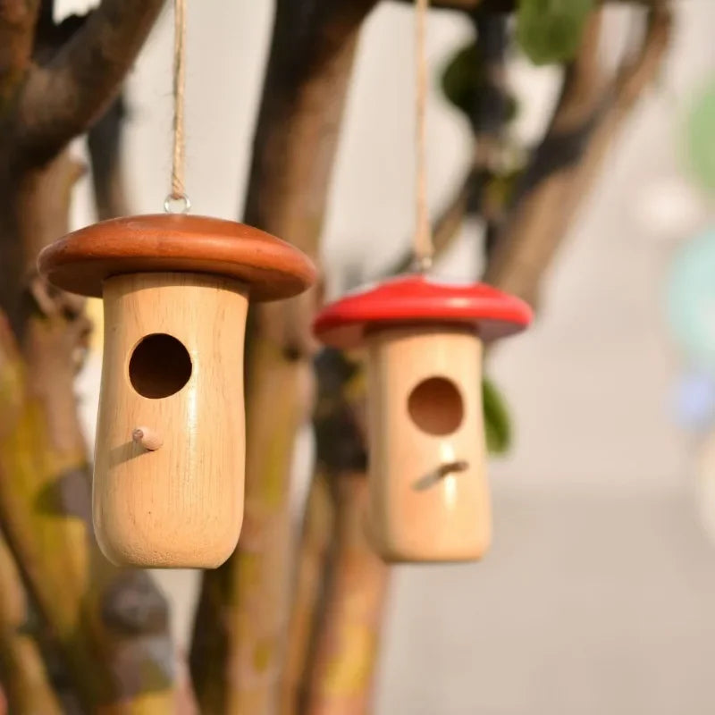 DecorBites™ Wooden Hanging Hummingbird House Feeder