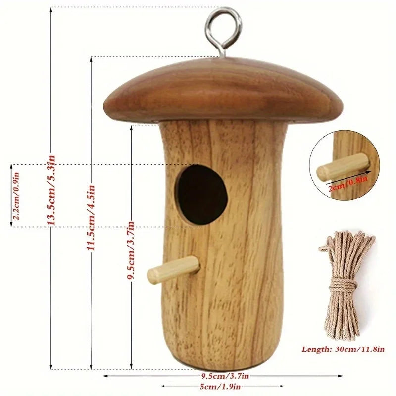 DecorBites™ Wooden Hanging Hummingbird House Feeder