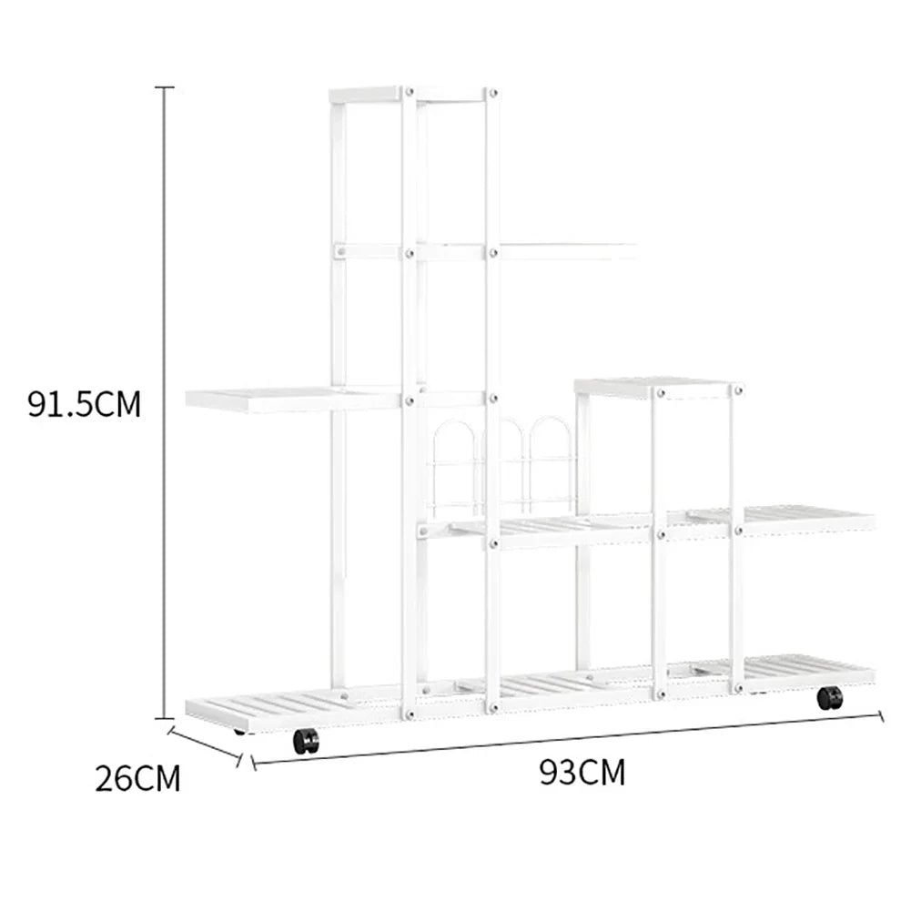 DecorBites™ Wrought Iron Plant Stand with Wheels