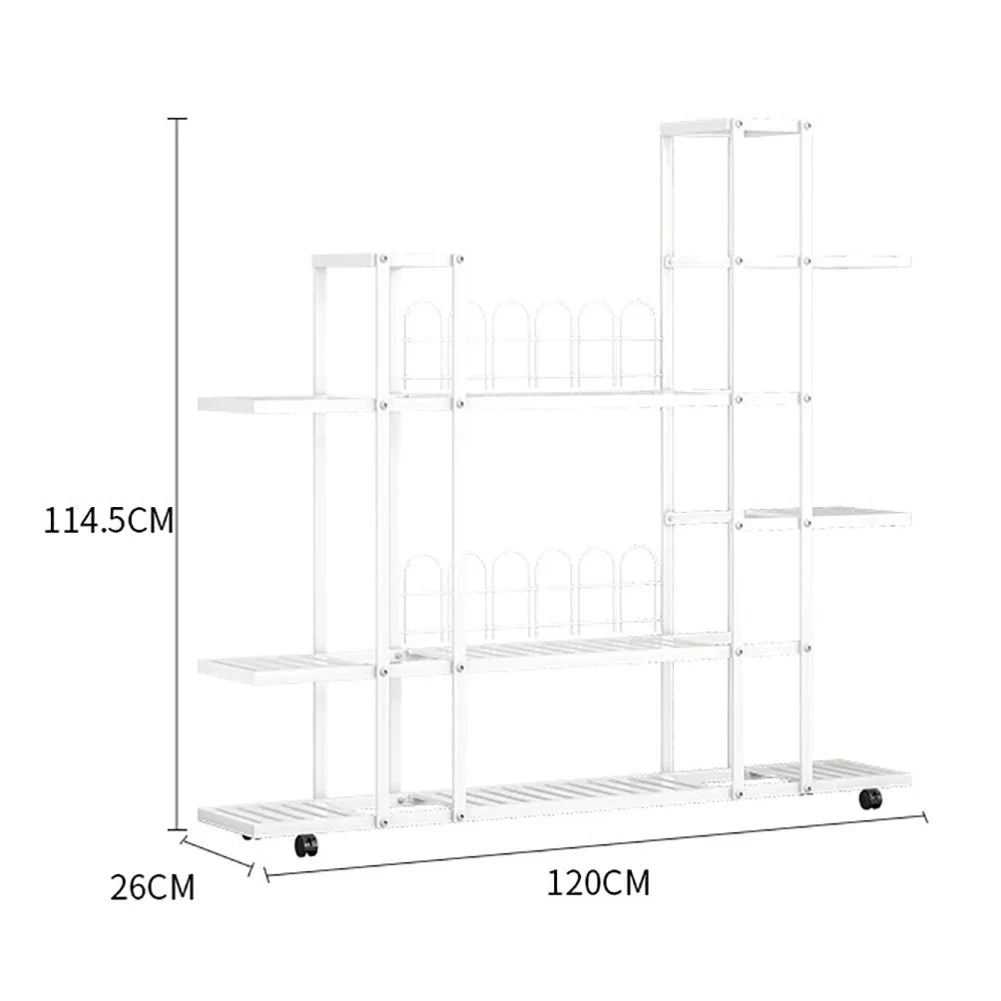 DecorBites™ Wrought Iron Plant Stand with Wheels
