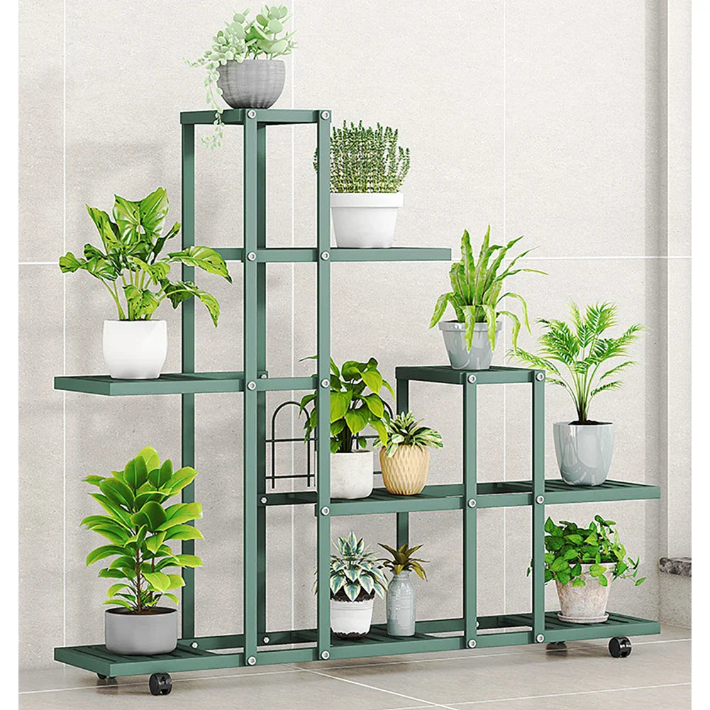 DecorBites™ Wrought Iron Plant Stand with Wheels