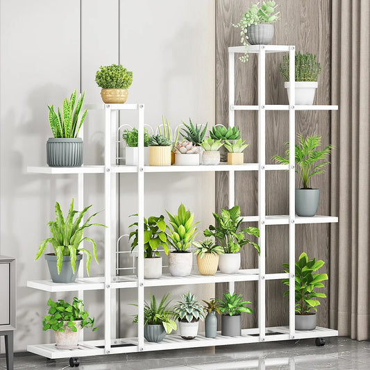 DecorBites™ Wrought Iron Plant Stand with Wheels